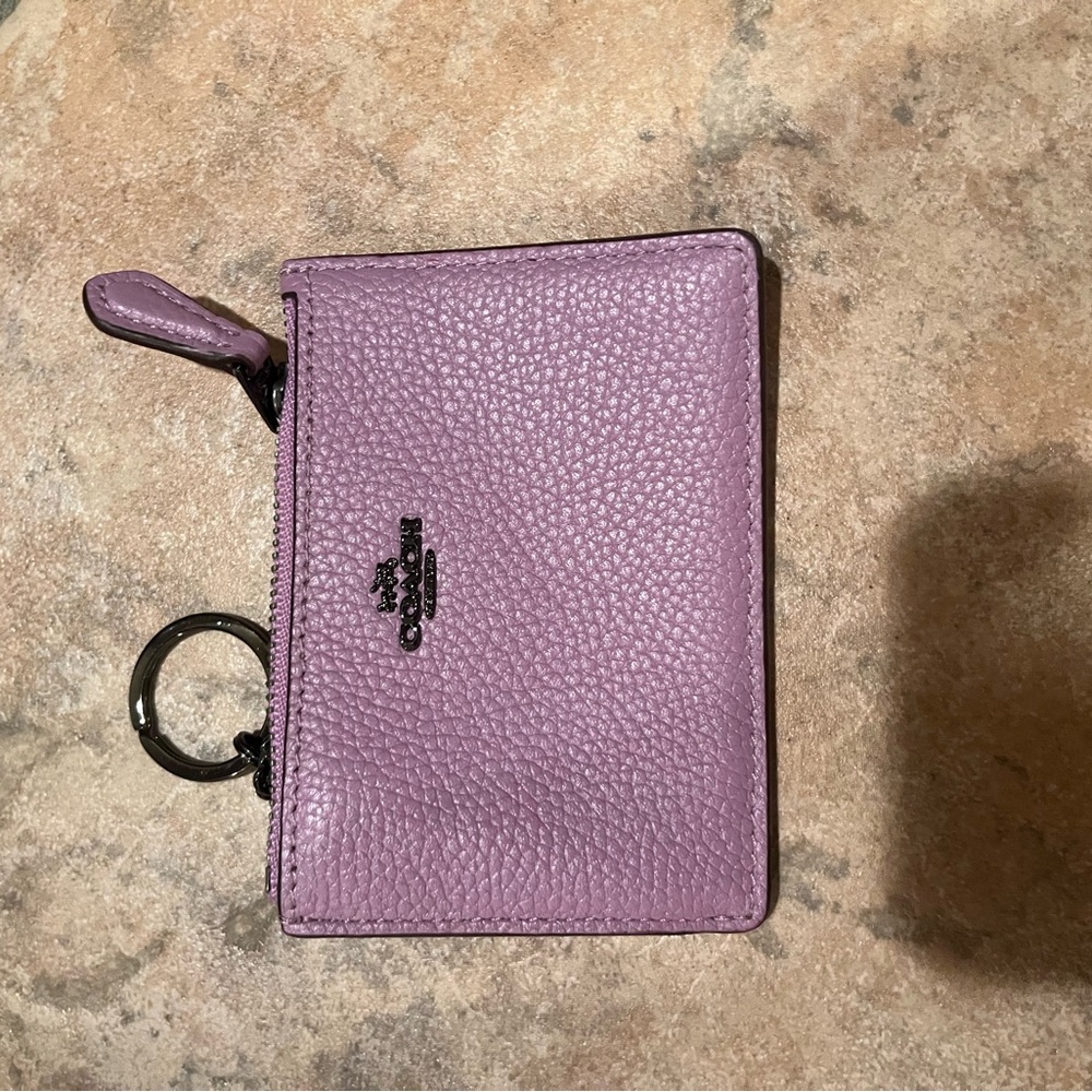 Coach Lavender Leather Keychain Pouch